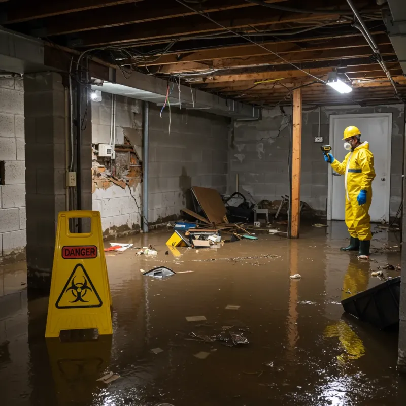 Flooded Basement Electrical Hazard in Heritage Lake, IN Property