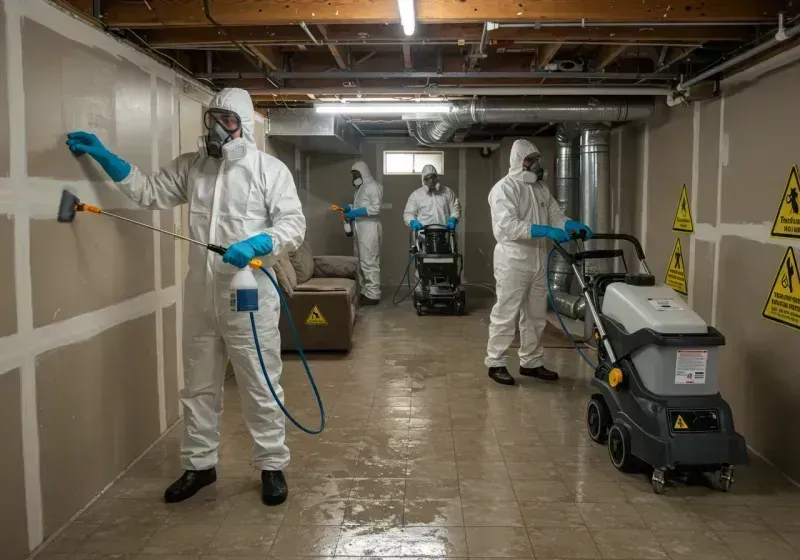 Basement Moisture Removal and Structural Drying process in Heritage Lake, IN